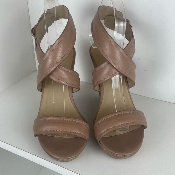 Sole Society Leather Ankle Wrap Wedge Sandals 7 - Picture 5 of 11